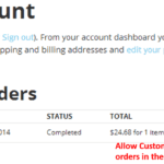 Customer Reorder from Account History