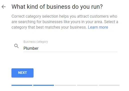 Google my business - business category - local seo