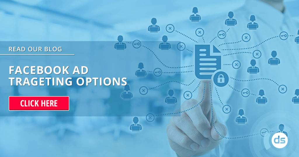Promotional banner for a blog discussing Facebook Targeting Options with a call-to-action button.